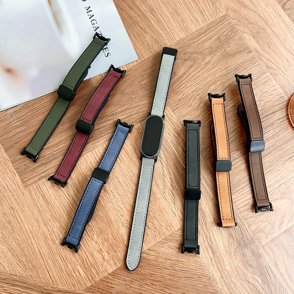 

Ремешок на запястье для Xiaomi Mi Band 9 8, браслет, силиконовый ремешок из матовой кожи для Mi Band 9 8, магнитный ремешок для часов NFC, ремень