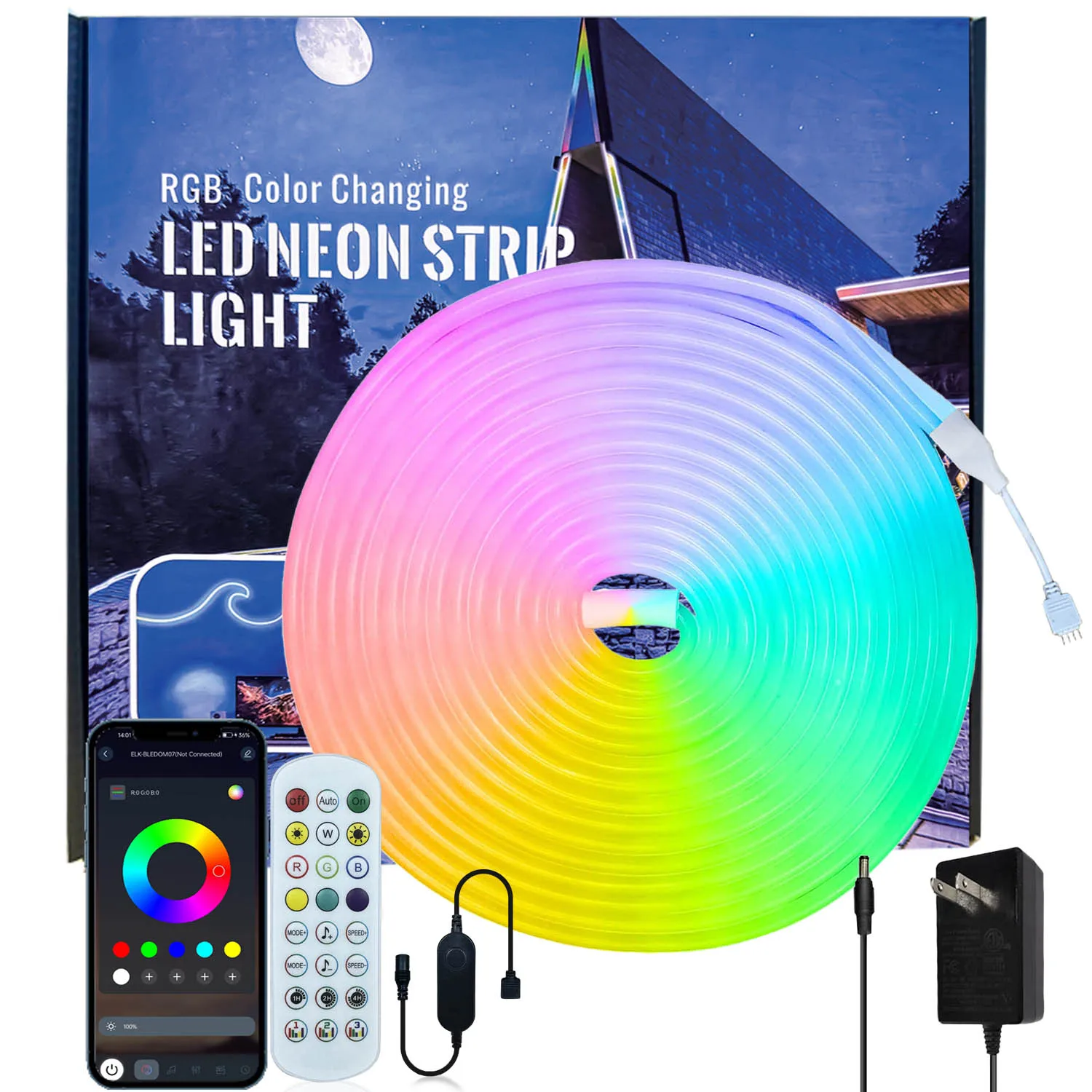 DC24V 3535 RGB Neon LED Strip 5/10/15M 2.4G Bluetooth control Music Sync Waterproof Neon Rope Light for Indoor Outdoor Decor