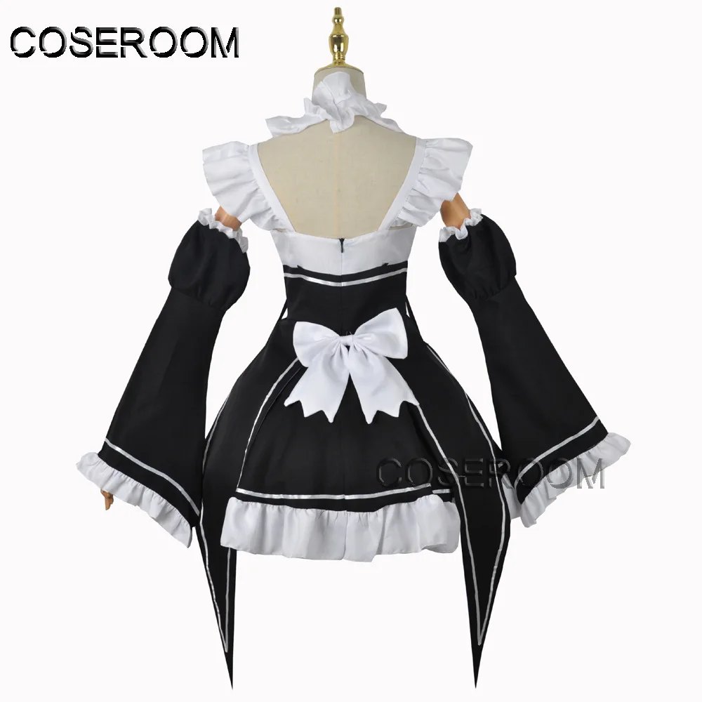 Re Zero Kara Hajimeru Isekai Seikatsu Kawaii Rem Dress Ram Cosplay Costume Wigs Halloween Maid Dress Party for Women Gilrs view 4