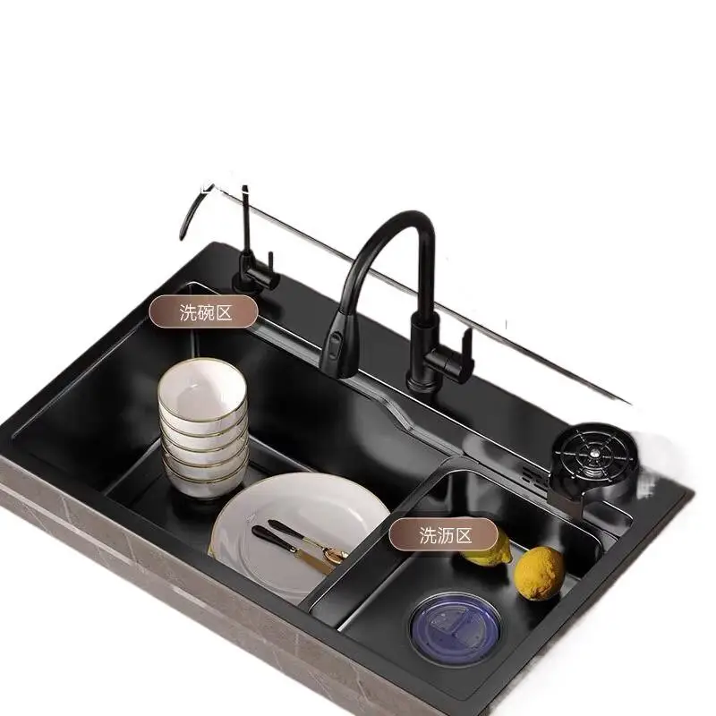 

Custom Nano Gun Grey Fpr 304 Stainless Steel Large Single Slot Kitchen Vegetable Basin