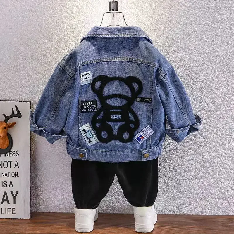 Children's Denim Coat Boys Spring And Autumn 2024 New Foreign Air Spring Small Children Trend Korean Jacket