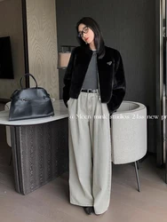 HDHOHR 2025 New100% Real Mink Fur Coat Women Fashion Essential Natural Mink Fur Coats Warm Short Outerwear Winter Fur Jacket