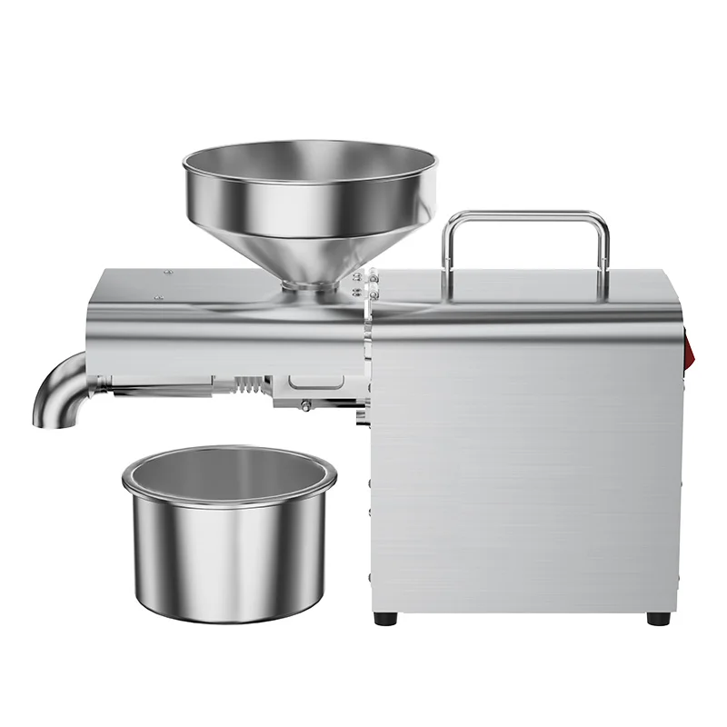 Elektryczna prasa do oleju, prasa na zimno/gorąco do użytku domowego Automatyczny ekstraktor oleju do orzeszków ziemnych/ sezamowych/ nasion słonecznika, stal nierdzewna