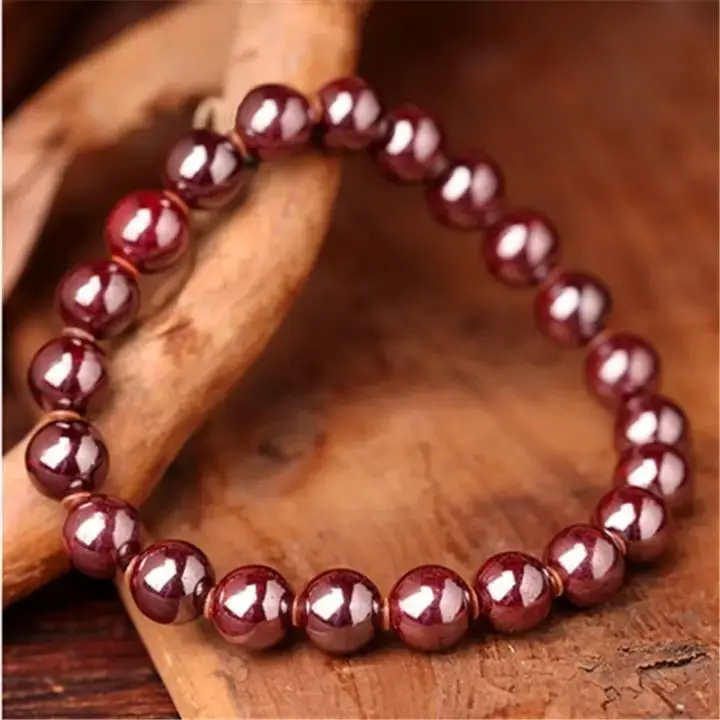 

Natural Cinnabar Hand Grinding Raw ore Single Circle Bead Non-Pressed Non-Synthetic Bracelet Real HandString High-Grade Jewelry