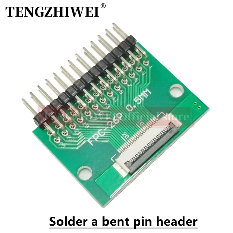 บอร์ดอะแดปเตอร์ FFC/FPC 5ชิ้นขนาด0.5มม.-26มม. ถึง2.54มม. เชื่อมตัวเชื่อมต่อแบบพลิกด้านบน0.5มม.-26P เชื่อมแบบตรงและแบบงอ