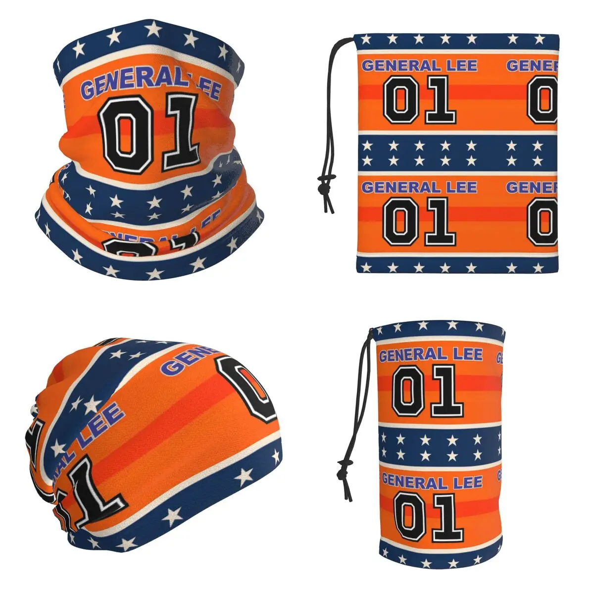Dukes Of Hazzard Good Ol' Boys Racing Car 01 General Lee Bandana Neck Cover Printed Face Scarf Multi-use Balaclava For Men Women