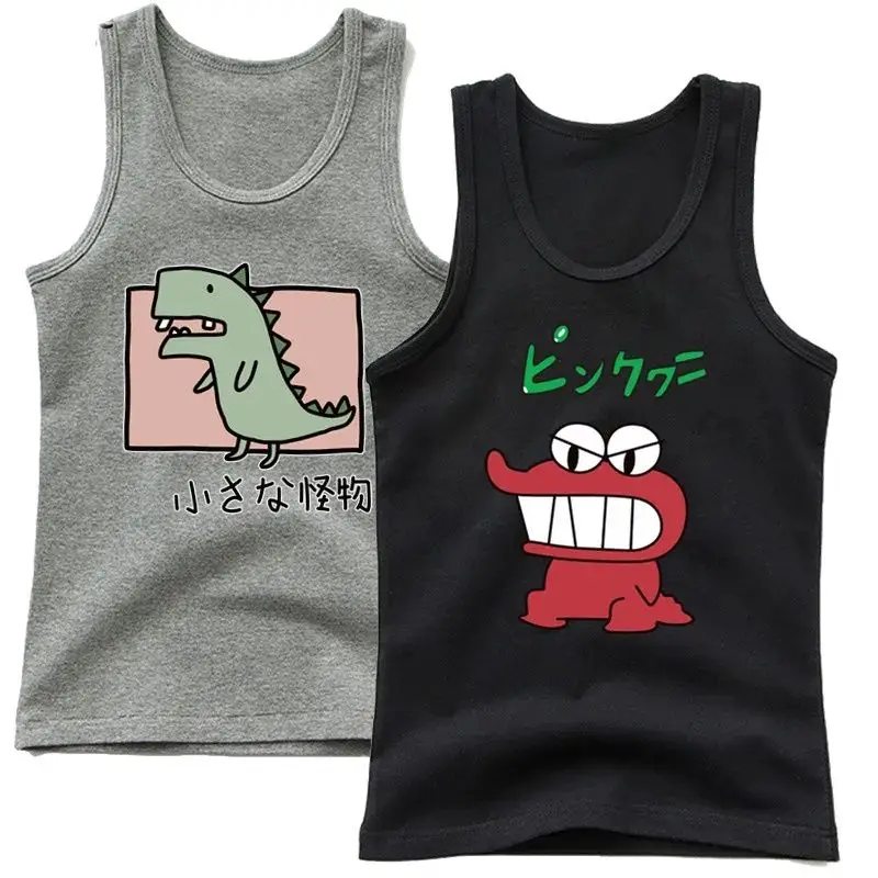 

Cute Cartoon Graphics Kids Tanks Top Summer Sleeveless Casual Tshirt little dinosaur Printing sports Tops