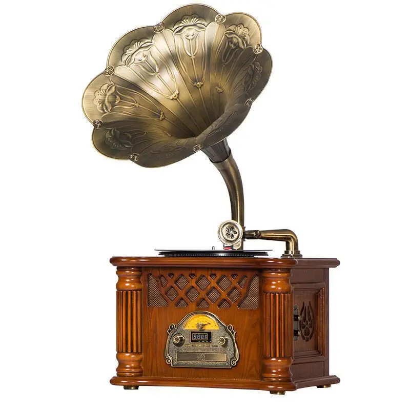 

V9 phonograph retro vinyl record player antique European record player old-fashioned living room sound