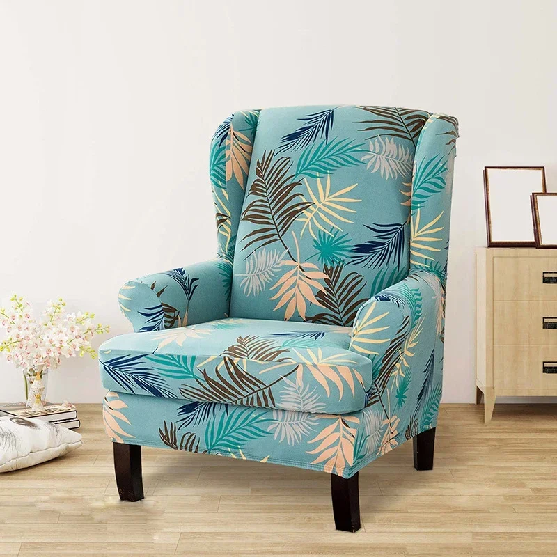 Slide leaf print wing back armrest chair cover sofa cover furniture protector