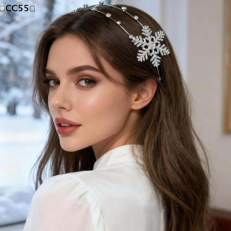 

Luxury Snowflake Rhinestones Hairbands Sweet Double-layered Hollowed-out Star Headband Bridal Wedding Hair Accessories〔CC55〕