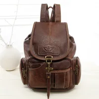 Nueva llegada, mochila Vintage de cuero de alta calidad para hombre, mochila para Estudiante Coreano, bolso grande para ordenador portátil de negocios para niño, bolso escolar para ordenador