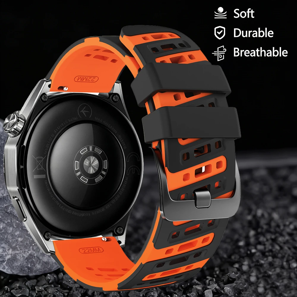 22mm Quick Release Silicone Band for Huawei Watch GT Runner 2 Watch 5 4 3/GT6 Pro GT6 GT5 GT4 46mm Breathable Replacement Straps
