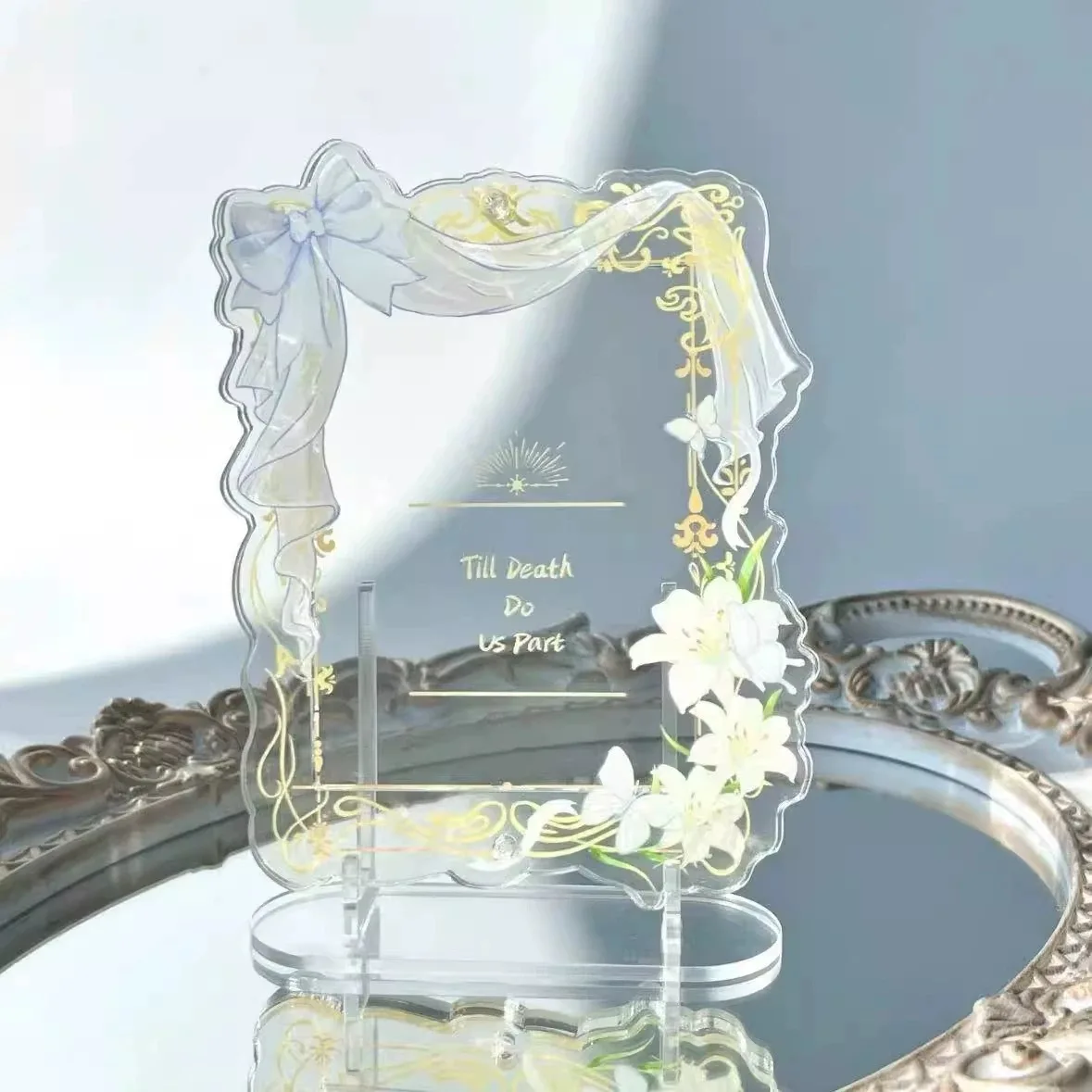 Wedding Bow Floral Acrylic Photo Frame