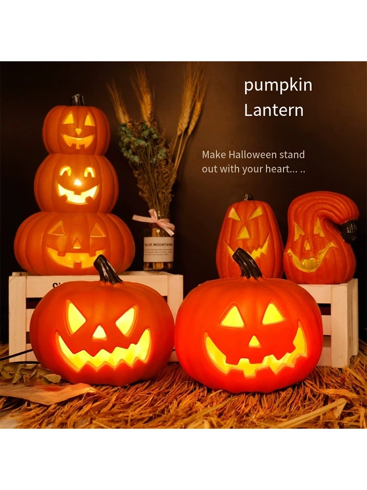 1 szt. Dekoracyjna Dynia Halloween Rekwizyty Lampion Dekoracja Dynia Dekoracja Dyniowa Lampka Dyniowa Zewnętrzne Dekoracje Halloween — 2