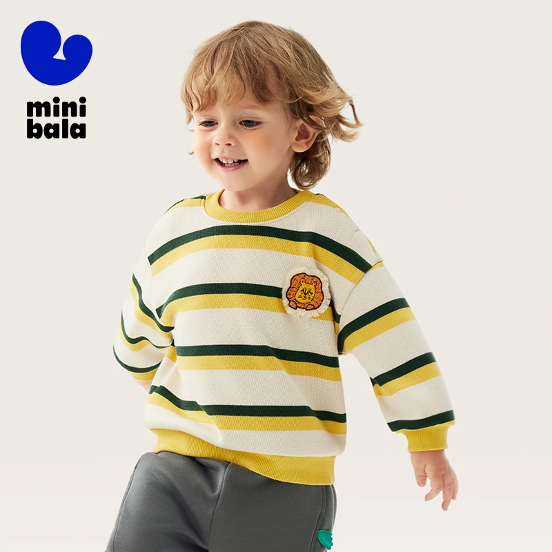 

Mini Bala Boys Sweater 2025 Winter New Soft Plush Lined Warm Cute Knit Top