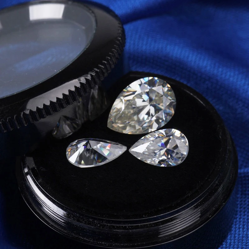 

Moissanite Stone Pear Shape D Color for DIY Ring Necklace Earrings Main Materials with GRA Certificate
