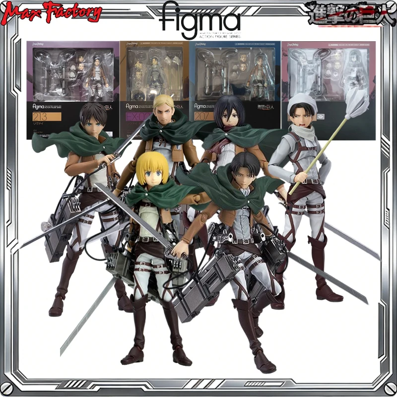 Figura de Anime Original de Good Smile, Max Factory, Ataque a los Titanes, Levi Ackerman, Eren Yeager, Armin Arlert, Erwin Smith, Modelo Coleccionable, Regalo