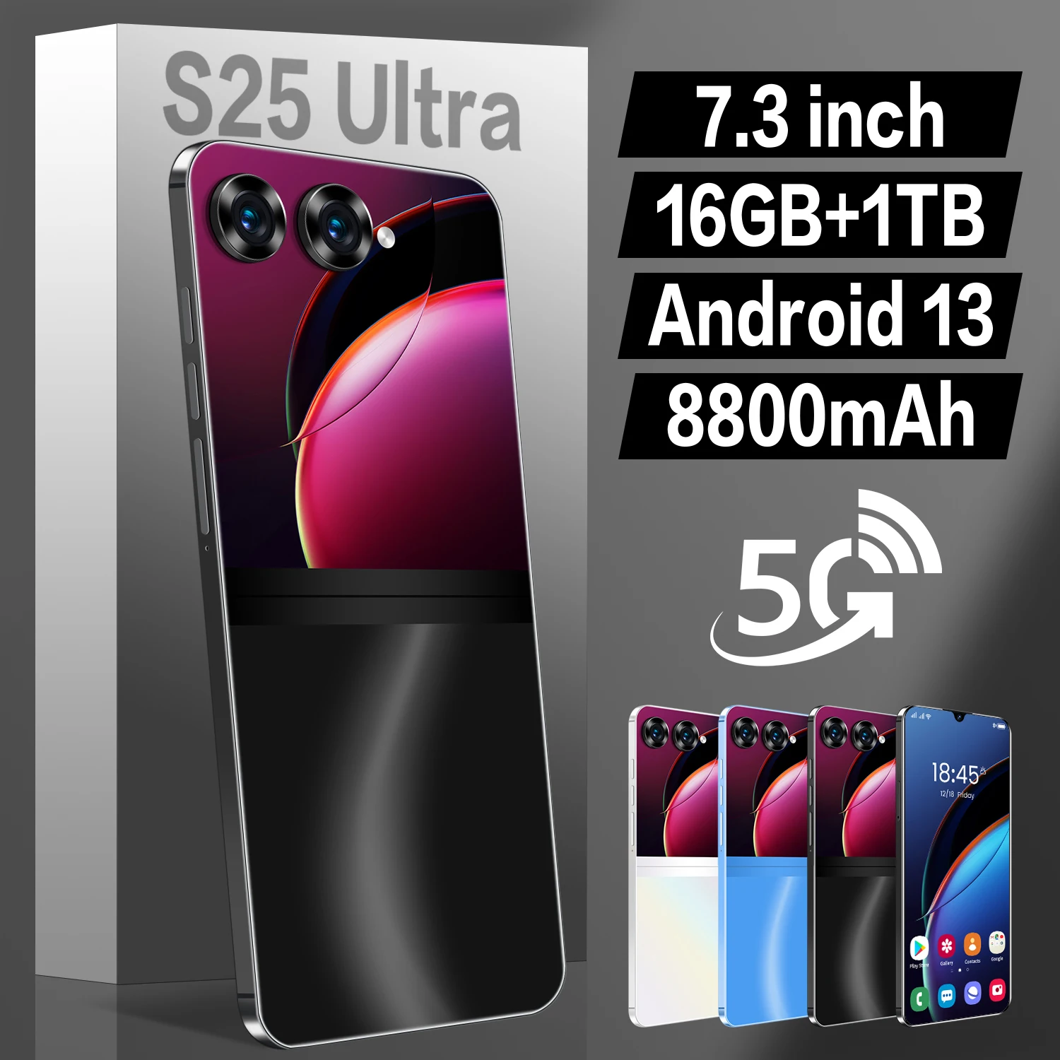 

Global Version S25 Ultra Smartphone 5G 7.3 inch HD Screen 8800mAh Qualcomm8 Gen2 Android 13 Mobile Phone Unlocked Celulares