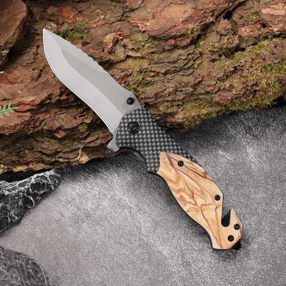  Outdoor stainless steel folding knife, fruit knife, multi-purpose small knife, portable, high hardness, camping survival knife 