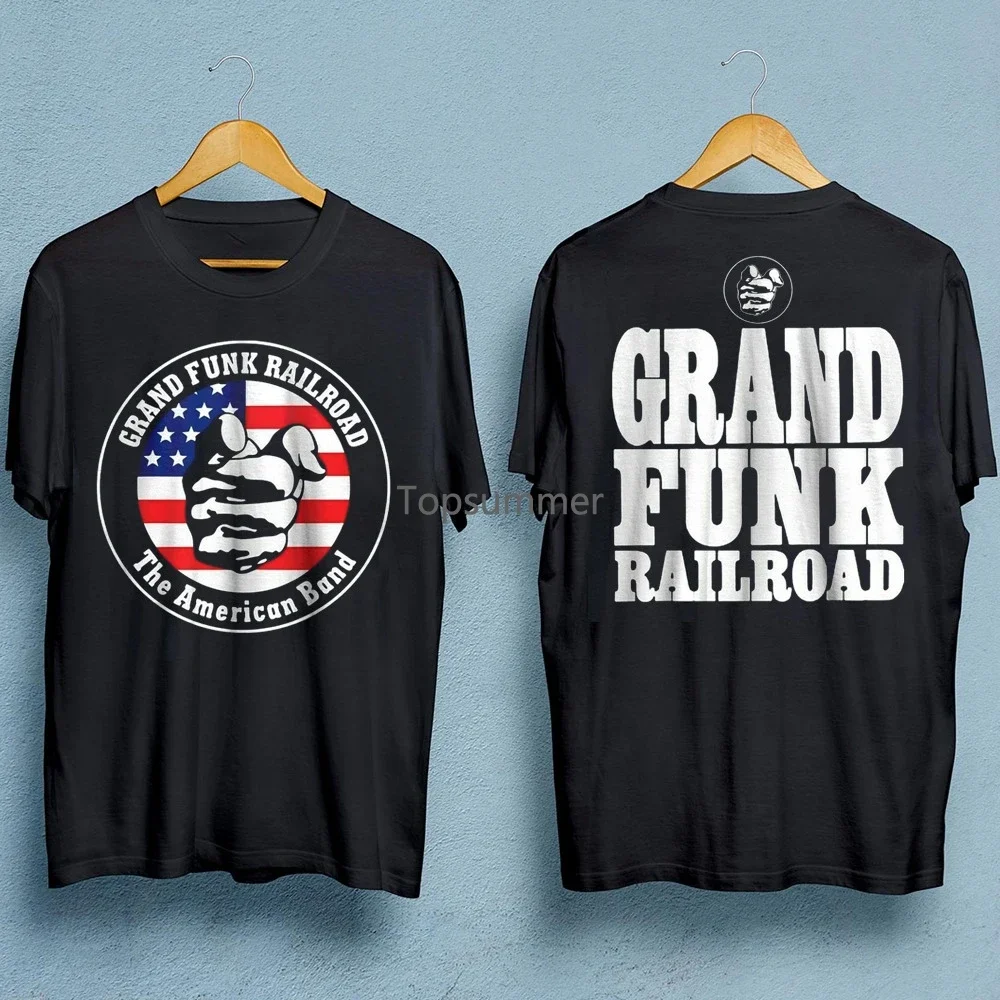 Kaus oblong Grand Funk Rail 2 sisi hitam lengan pendek semua ukuran S-5Xl 1Pt228