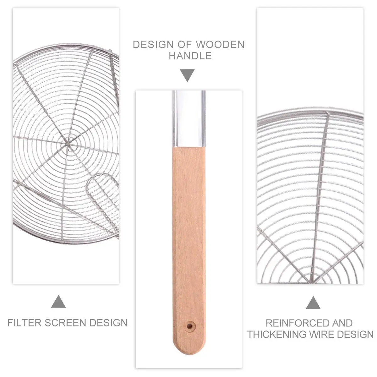 

Stainless Steel Colander Spoon Frying Oil Strainer Mesh Long Handle Cooking Tool Kitchen Accessories Food Hot Pot Skimmer
