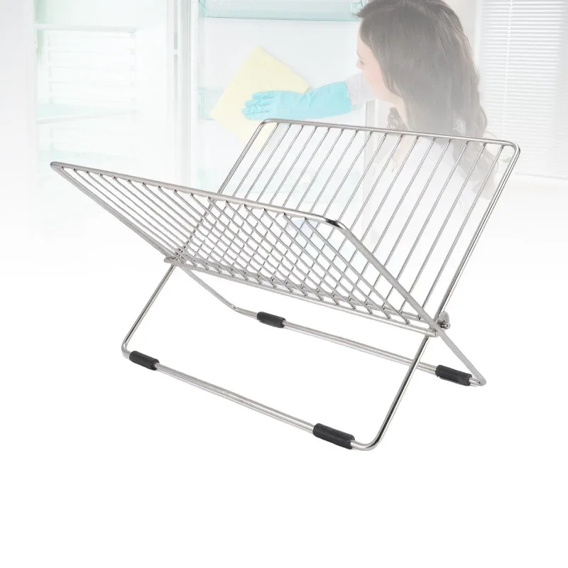 X-shaped Wrought Iron Drain Shelf Solid Metal Craft Ventilated Hollow Structure Steadily Orderly Collapsible Dish Drying Rack