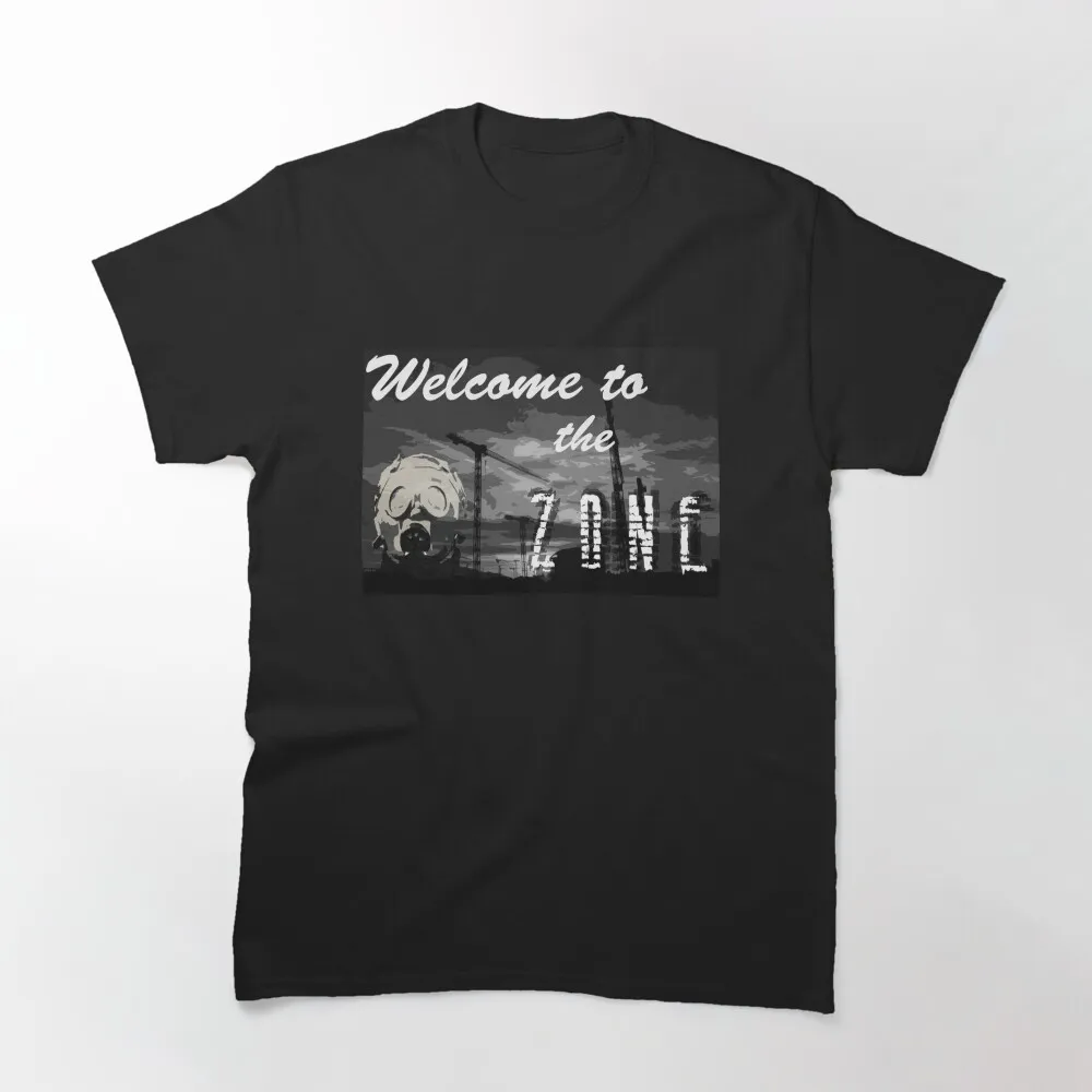 Vintage Exclusion Zone Nuclear STALKER  Welcome to the Zone Call of Pripyat pc game shadow of chernobyl printed t shirt for men