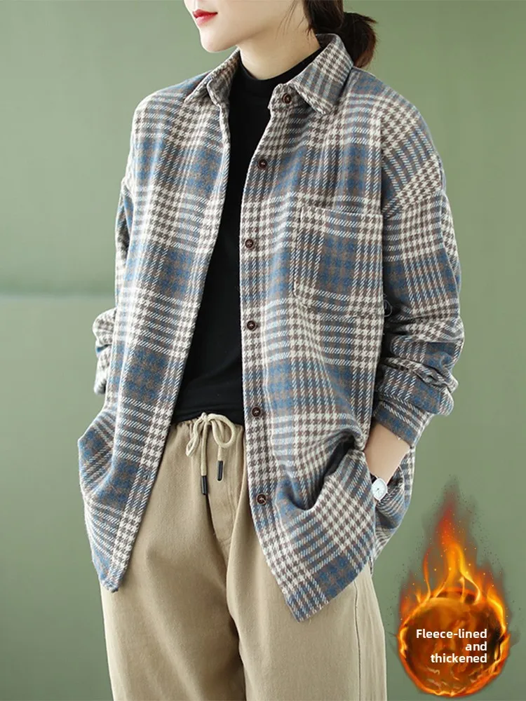 

Женская верхняя одежда больших размеров с подкладкой Fce Long Sve irt Jaet в Корейском стиле с воротником-стойкой, повседневная одежда для поездок на работу Faion