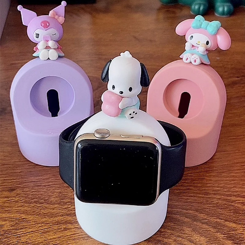 Sanrios Kuromi My Melody Pochacco Silicone Charger Stand for Iwatch 8/7/6/se/5/4/3/2 Charging Case Iwatch Charger Dock Station