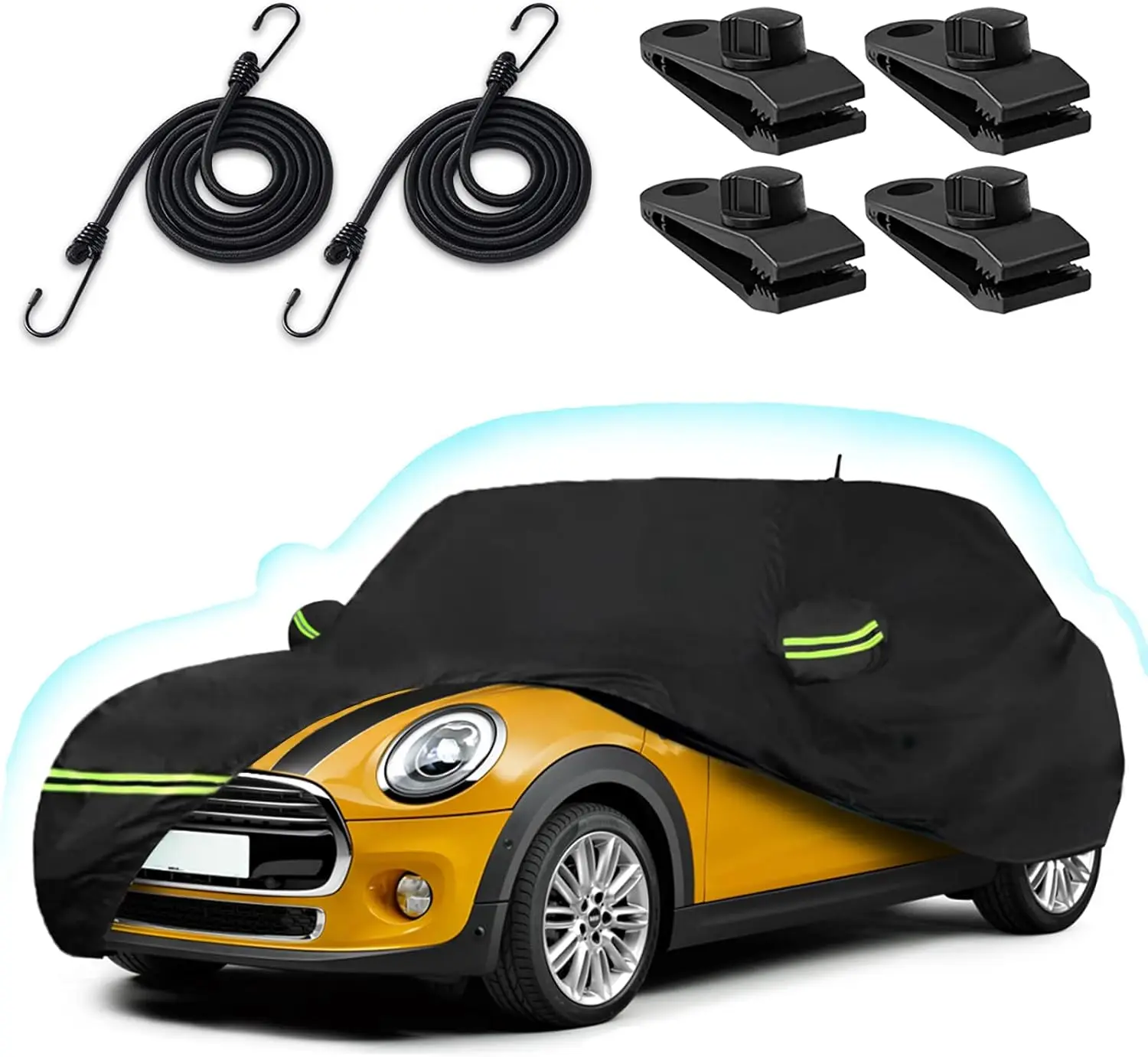

Custom-Fit Car Cover for 2002-2026 Mini Cooper 2-Door, Waterproof & Windproof with Door Zipper, Black
