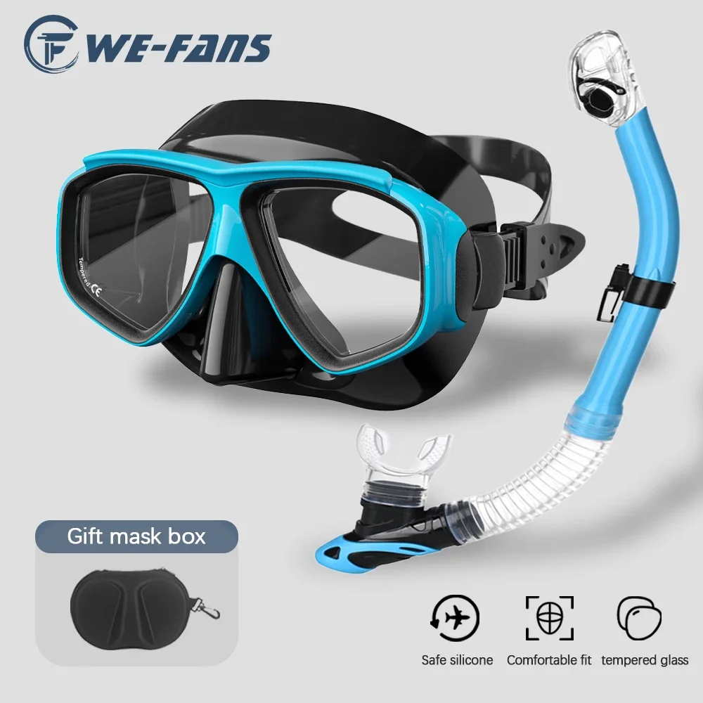 Professional Free Diving Mask, Tempered Corrective Lens Scuba Diving Mask, Swimming Goggles Set Male And Female Diving Equipment