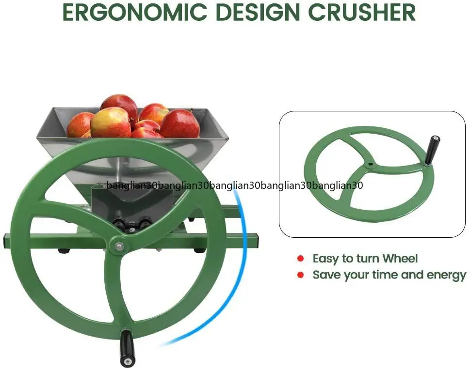Labor-saving Large Flywheel Hand Crank Stainless Steel Self-brewed Cider 7L Crusher