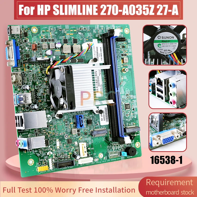 For HP SLIMLINE 270-A035Z 27-A Desktop Host Board 16538-1 910101-601 910101-001 Computer Motherboard Full Tested