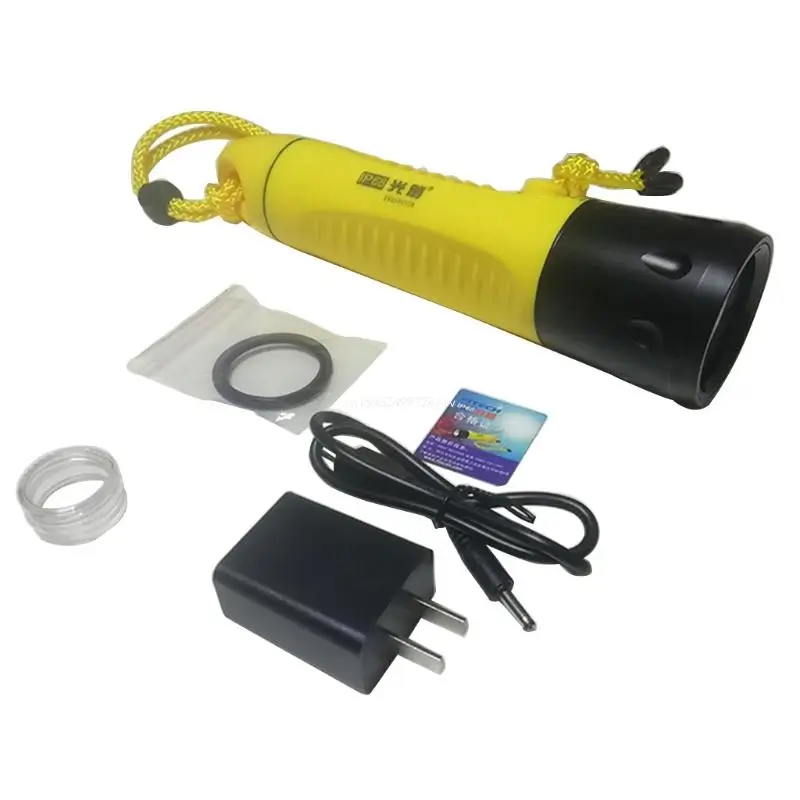 Diving Lights Professional Underwater Flashlight Waterproof Dive Torch Rechargeable Battery Light for Night