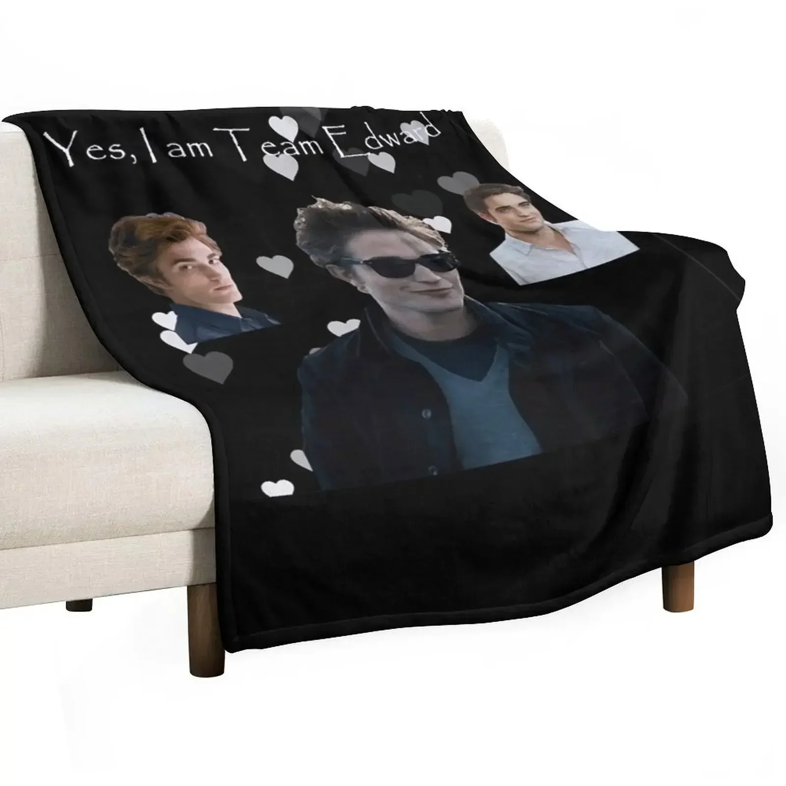 Team Edward Meme Twilight Throw Blanket Cute For Decorative Sofa funny gift Blankets