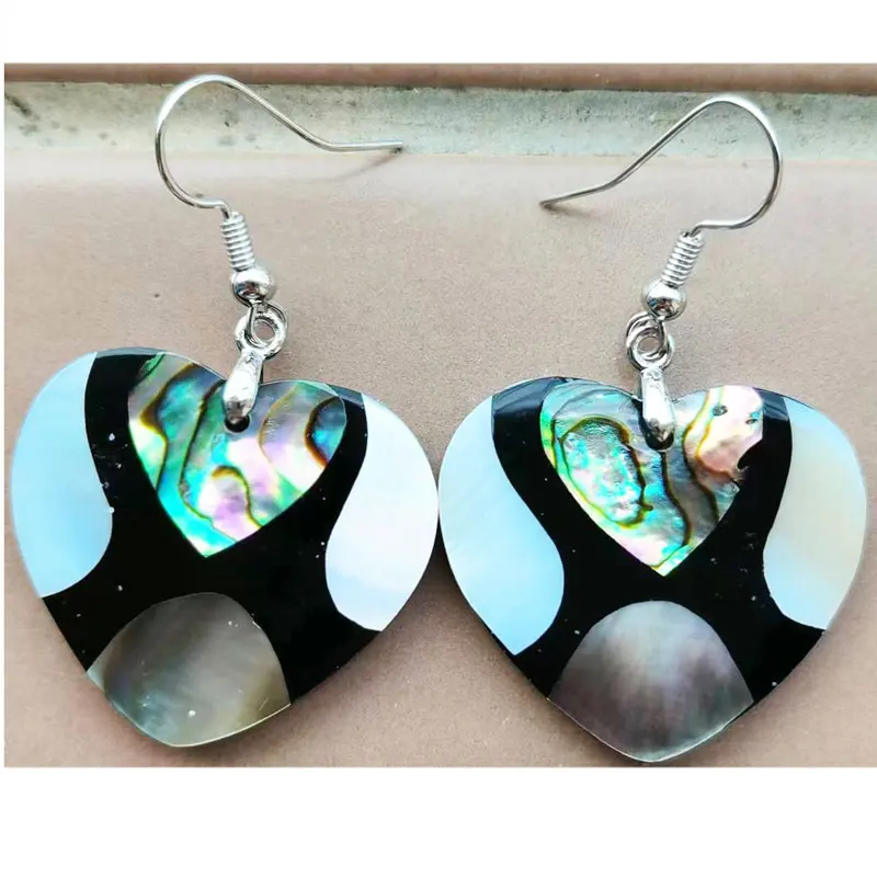 New Zealand Abalone Shell Round beads Earring 1Pair WFH1152