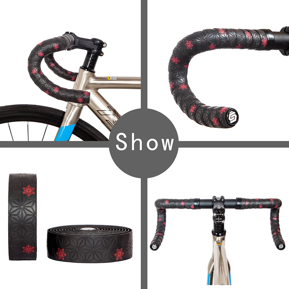 Road Bike Handlebar Tape Two-Colors Chrysanthemum Pattern Handlebar Tapes Non-slip and breathable Bar Tape Handlebar Accessories