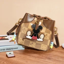 Disney-monederos de Mickey para mujer, bolsos Retro de lujo, bolso cruzado Kawaii, bolso de hombro de moda, estuche de Anime, billetera Linda