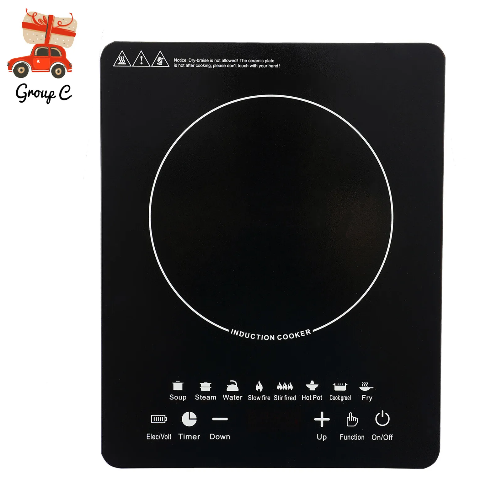 2200W Portable Induction Burner, Electric Induction Countertop Burner W/ Touch Panel, 8 Cooking Preset Programs, for Home, RV