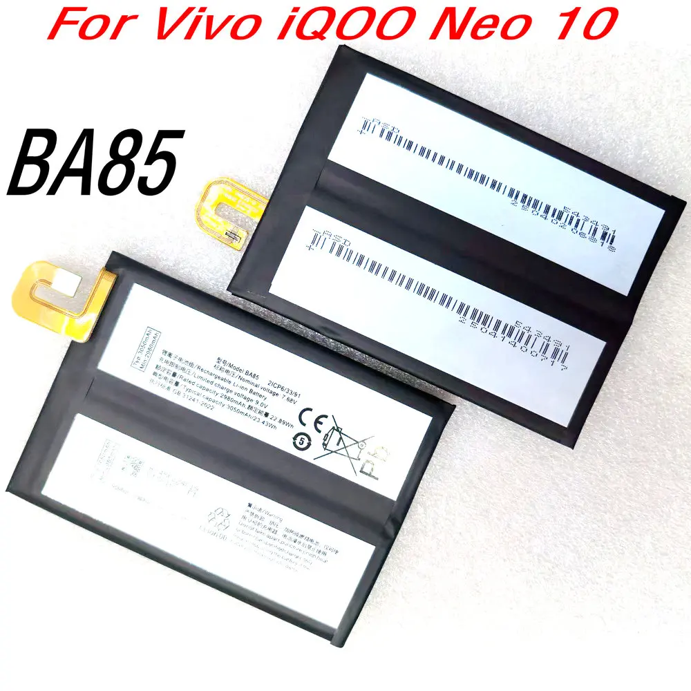 

7.68V 23.43Wh New BA85 Battery For Vivo iQOO Neo 10 Mobile Phone 2ICP6/33/91