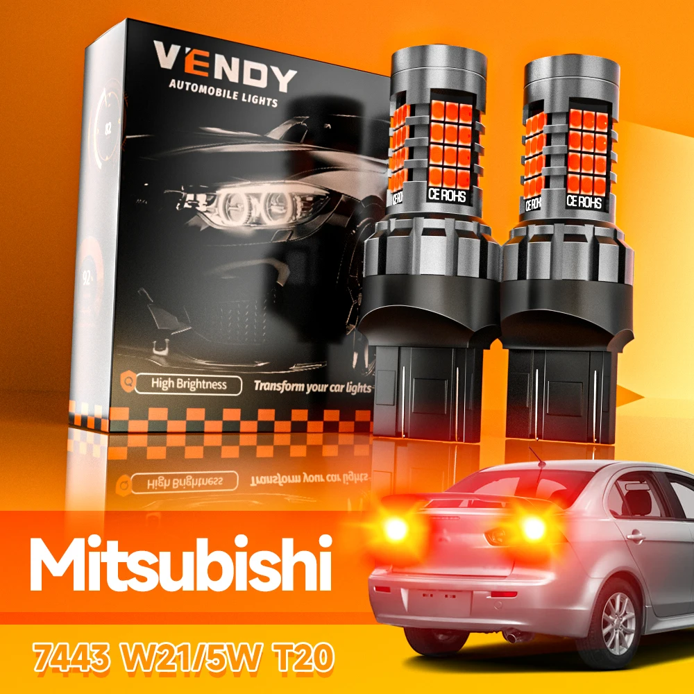 2pcs LED Brake Light Blub Lamp W21/5W 7443 T20 Canbus No Error For Mitsubishi Lancer 2002-2015 Outlander Galant Montero
