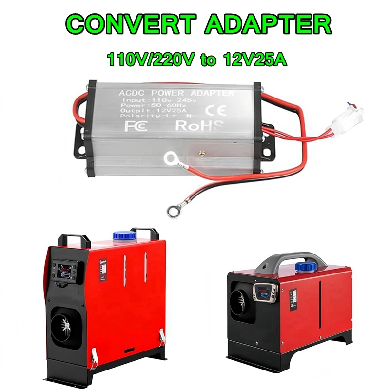 

Преобразователь напряжения 230В в 12В для дизельного воздушного отопителя 5/8 кВт, трансформатор 300Вт AC/DC с защитой от перенапряжения для автодомов и караванов