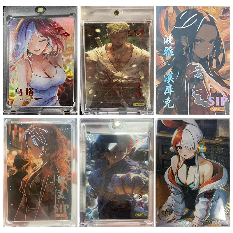 Anime ONE PIECE Rare SKP SIP VIP Reflective Flash Cards Hancock Luffy Nami Robin Toys for boys Collectible Cards Birthday Gift