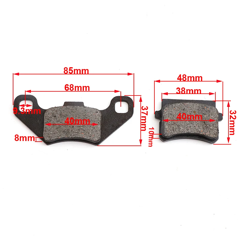 Almofada de freio dianteira e traseira da motocicleta para ATV, Go Kart, Buggy Quad Bike, Go Quad, 4 Wheeler, 50cc, 70cc, 90cc, 110cc, 125cc, 150cc, 200cc, 250cc, China