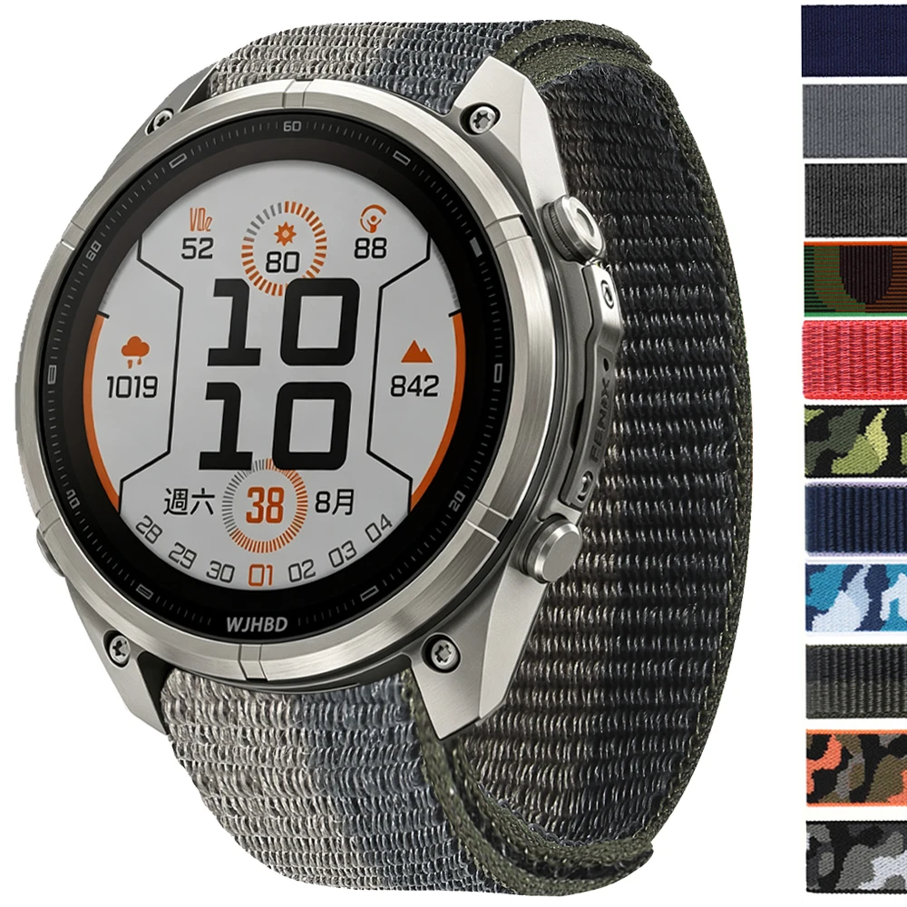 22mm 26mm QuickFit Nylon Loop Strap For Garmin Fenix 9 9Pro 8 E/Tactix 8 7 AMOLED Band For Fenix 7X 6 PRO 5 3 Braided Watchbands