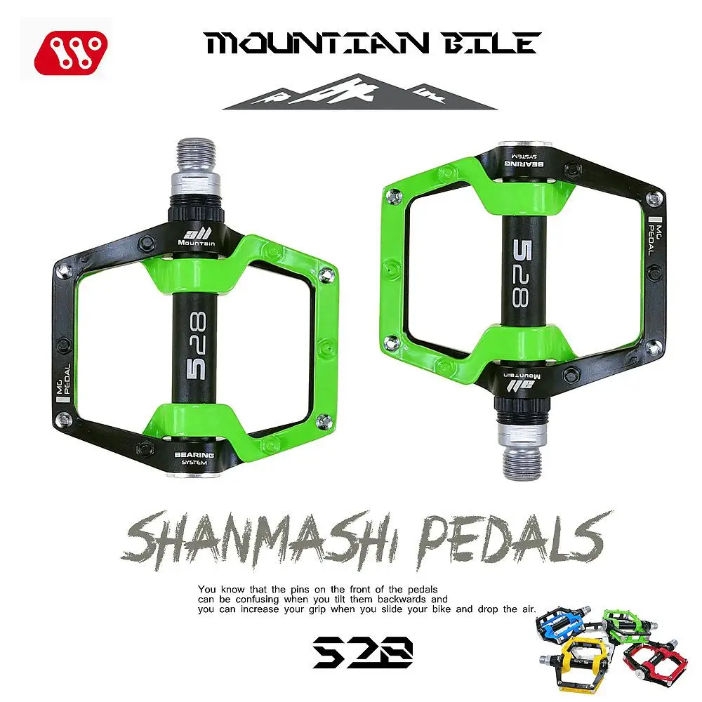 Piece SHANMASHI Mountain Non-Slip Bike Pedals Platform Flat Aluminum Alloy Lightweight Pedals Road MTB Cycling Parts