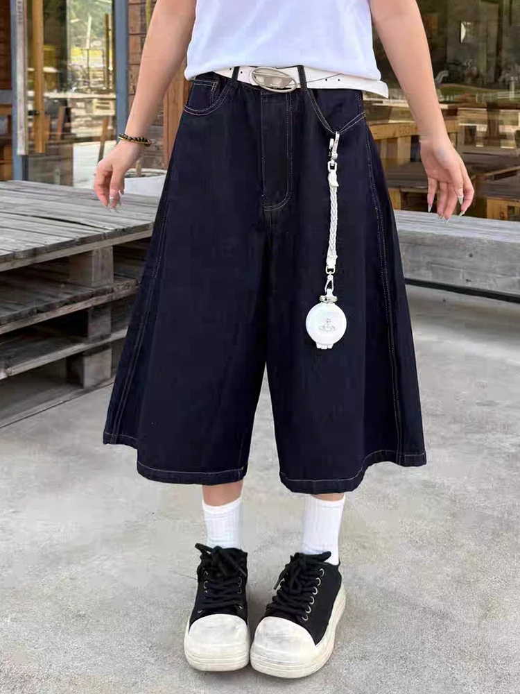 PBAP Y2k قوس قزح رسالة المرأة فضفاض الجينز الجورت الأسود غسل أوفست طباعة منخفضة الارتفاع عادية واسعة الساق الدنيم السراويل خمر الشارع الشهير