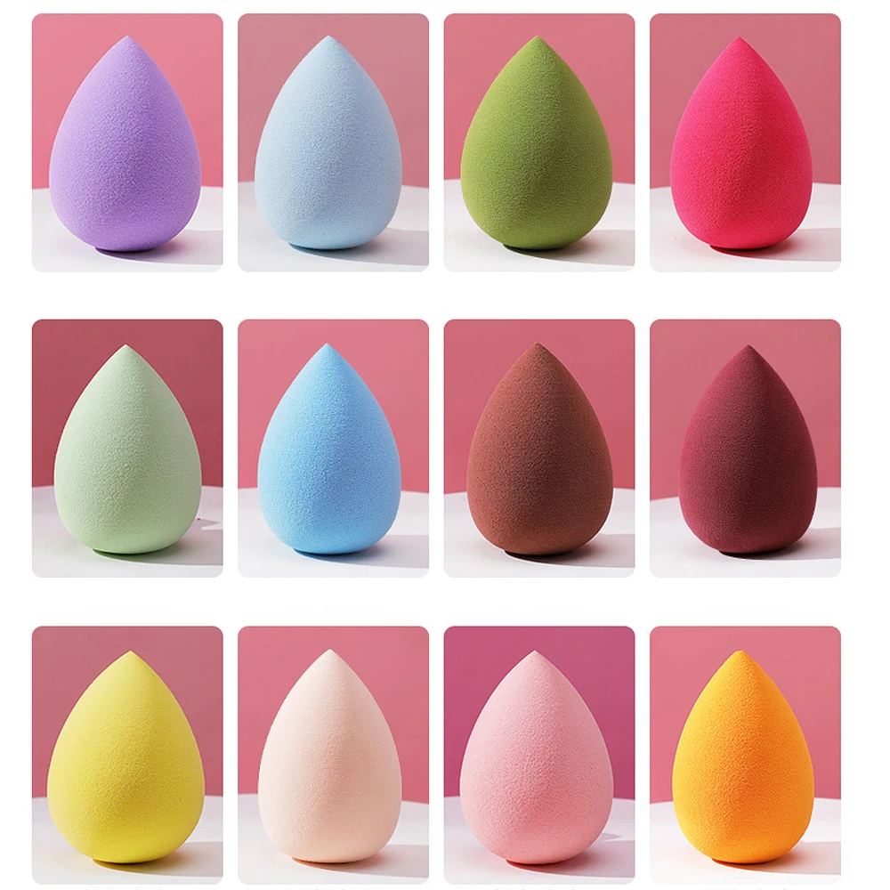 Vegan Non Latex Tear Drop Makeup Sponge Set with Tin Box Private Label Custom Logo Wholesale Beauty Blender Cushion Puff