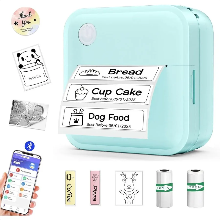 

Label Maker hine with Tape 14 Sizes Mini Sticker Printer Bluetooth Label Printer for Home Office Organization Portable Thermal