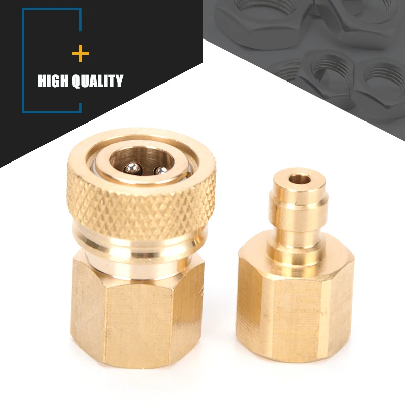 2pcs 1/8NPT Thread Quick Disconnect Coupler Fittings 1/8BSPP 8mm Filling Head Copper M10 Plug Quick Connectors Air Refill Socket